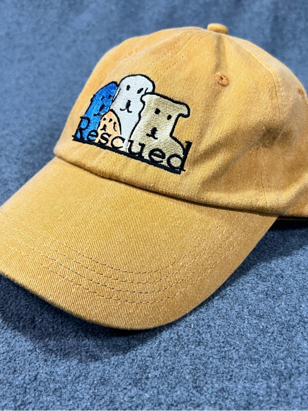 Desert Wash Rescued Dog Strapback Adjustable Dad Hat Embroidered Pet Adoption